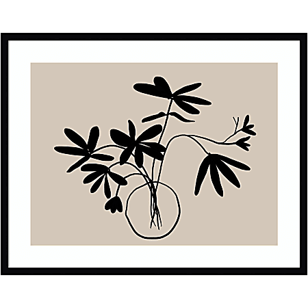 Amanti Art Beige Etchings III Poster by Urban Road Wood Framed Wall Art Print, 26”H x 33”W, Black