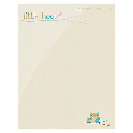 Custom Full-Color Flat Print Stationery Letterhead, 8-1/2" x 11", Off-White Linen, Box Of 250