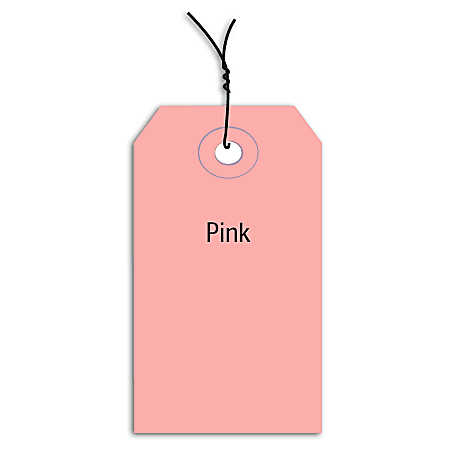 Partners Brand Prewired Color Shipping Tags, #1, 2 3/4" x 1 3/8", Pink, Box Of 1,000