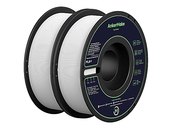 AnkerMake - Glossy - 2-pack - white - 2.2 lbs - box - PLA+ filament (3D)