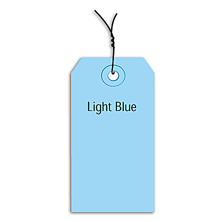 Partners Brand Prewired Color Shipping Tags, #2, 3 1/4" x 1 5/8", Light Blue, Box Of 1,000