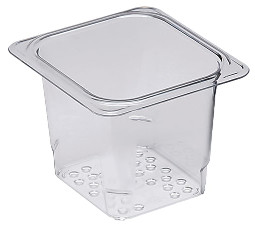 Cambro Camwear GN 1/6 Size 5" Colander Pans, Clear, Set Of 6 Pans