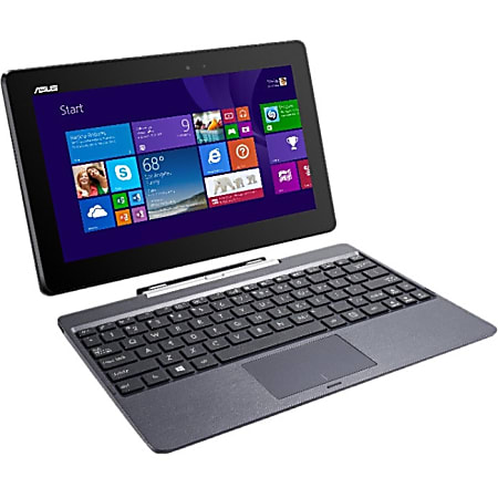 Asus Transformer Book T100TA-C2-EDU 10.1" Touchscreen (In-plane Switching (IPS) Technology) 2 in 1 Netbook - Intel Atom Z3740 Quad-core (4 Core) 1.33 GHz - Hybrid - Gray