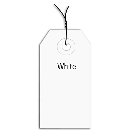 Partners Brand Prewired Color Shipping Tags, #2, 3 1/4" x 1 5/8", White, Box Of 1,000