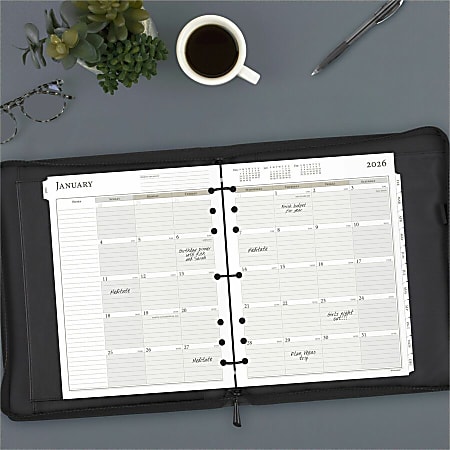 AT A GLANCE 2026 Monthly Planner Refill Loose Leaf Folio Size 8 12 x 11 ...