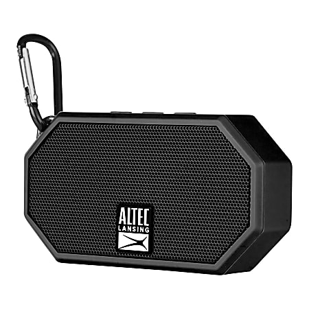 Altec Lansing® Bluetooth® Speaker, Mini H2O 3, 2.38"H x 1.35"W x 4.3"D, Black, IMW258-BLK