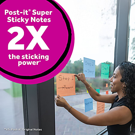 Post it Super Sticky Big Notes 6 x 6 in 1 Sticky Note Pad 30 SheetsPad ...
