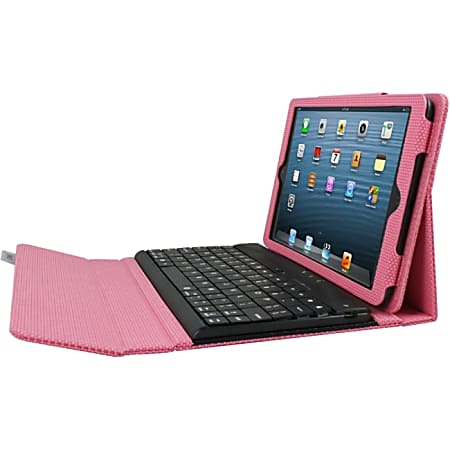 iPad mini Case with Detachable Bluetooth Keyboard - Pink Via Ergoguys