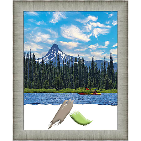 Amanti Art Elegant Brushed Pewter Picture Frame, 19" x 23", Matted For 16" x 20"