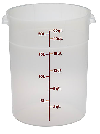 Cambro Translucent Round Food Storage Containers, 22 Qt,