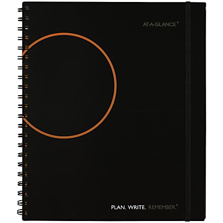 AT-A-GLANCE® Plan. Write. Remember. Undated Planning Notebook, 8-1/2" x 11", Black, 70620905