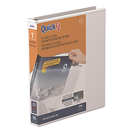 QuickFit® View 3-Ring Binder, 1" Angle D-Rings, 50% Recycled, White