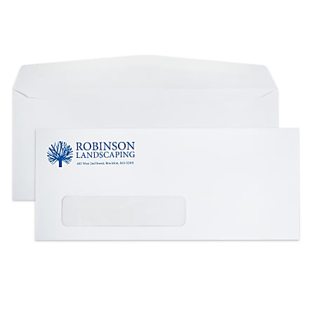 Gummed Seal Single Window Business Envelopes 4 18 x 9 12 1 Color Custom