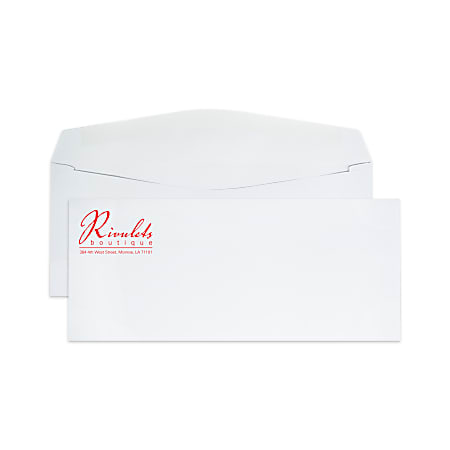 Custom #9, 1-Color, Standard Business Envelopes, 3-7/8" x 8-7/8", White Wove, Box of 500
