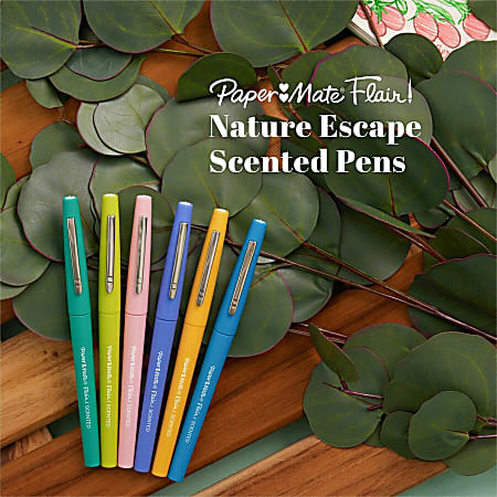 Paper Mate Flair Felt Tip Pens - 12 Pack Medium Point Markers For Coloring & Journaling