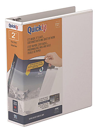 QuickFit® View 3-Ring Binder, 2" Angle D-Rings, White