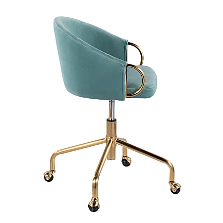 LumiSource Claire Task Chair Light BlueGold ODP Business Solutions