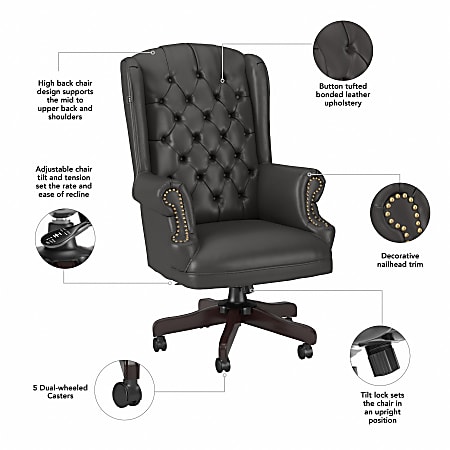 Wingback office on sale chair with wheels