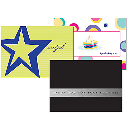 Custom Full-Color Folded Greeting Card, Printed 2 Sides, 4" x 8-1/4", Box Of 10