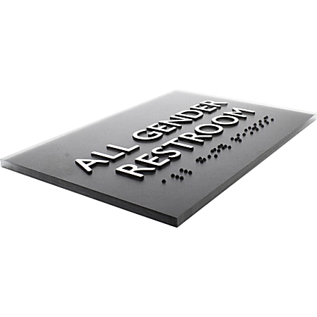 Lorell Unisex Restroom ADA Sign, 4 1/2" X 6 3/4", Black