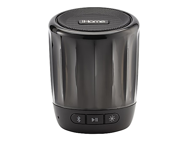 iHome PlayGlow Mini iBT810 Portable Bluetooth Speaker System - Black - Battery Rechargeable