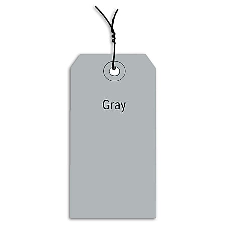 Office Depot® Brand Prewired Color Shipping Tags, #6, 5 1/4" x 2 5/8", Gray, Box Of 1,000