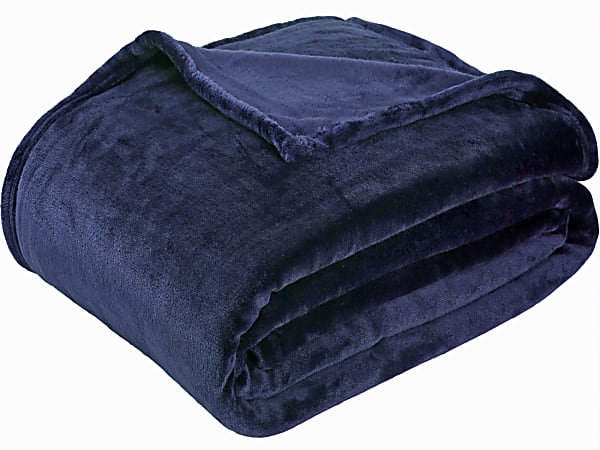 Sedona House® Premium Microfiber Velvet Plush Flannel Throw Blanket, 50" x 60", Blue
