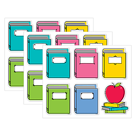 Creative Teaching Press Designer Cut-Outs, 6", Core Décor Doodle Books, 36 Cut-Outs Per Pack, Bundle Of 3 Packs