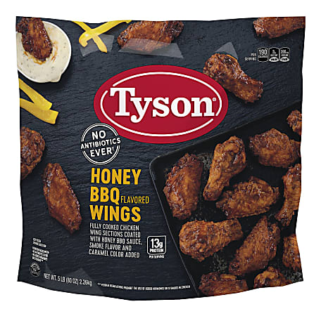 Tyson Honey BBQ Flavor Chicken Wings, 5 Lb