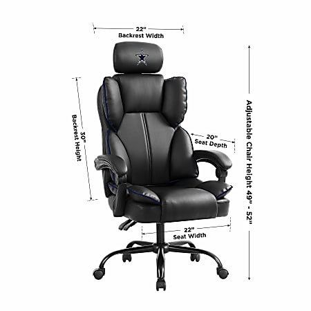 Imperial NFL Champ Ergonomic Faux Leather Computer Gaming Chair Dallas Cowboys ODP Business Solutions