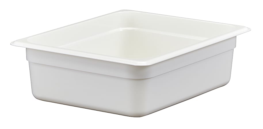 Cambro Camwear GN 1/2 Size 4" Food Pans, 4”H x 10-1/2”W 12-3/4”D, White, Set Of 6 Pans