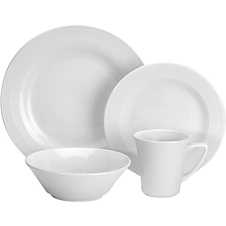 Cuisinart Marne CDP01-S4WL Table Ware - 10" Diameter Dinner Plate, 8" Diameter Salad Plate, 6.50" Diameter Bowl, 12 fl oz Mug - Porcelain - Serving - Dishwasher Safe - Microwave Safe - White - Glazed