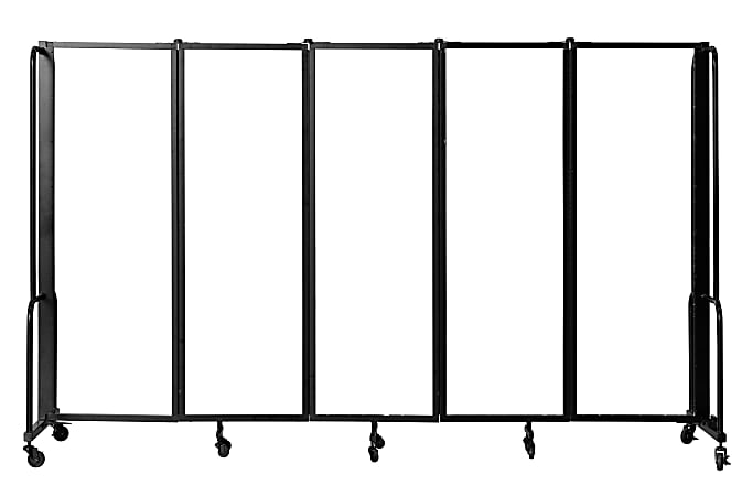 National Public Seating Room Divider, 5-Section, 72"H x 27"W x 118"D, Clear