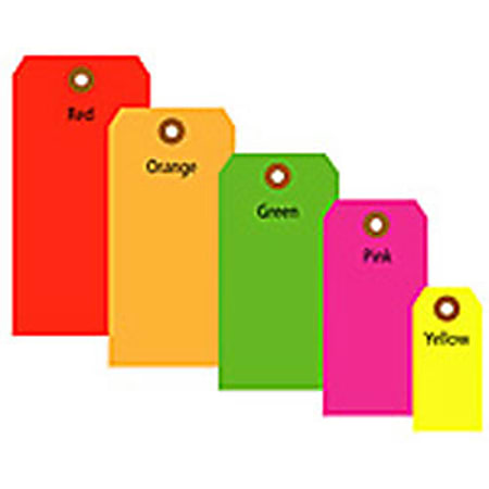 Office Depot® Brand Fluorescent Shipping Tags, #2, 3 1/4" x 1 5/8", Red, Box Of 1,000
