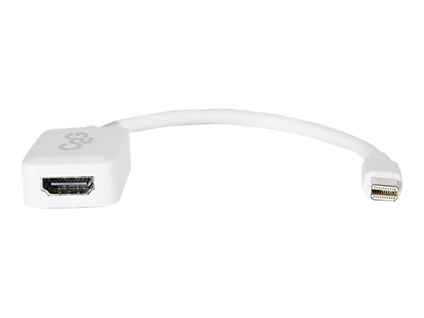 C2G Mini DisplayPort to HDMI Adapter - Mini DP to HDMI Adapter - DisplayPort 1.2 - White - M/F - Adapter - Mini DisplayPort male to HDMI female - 8 in - shielded - white