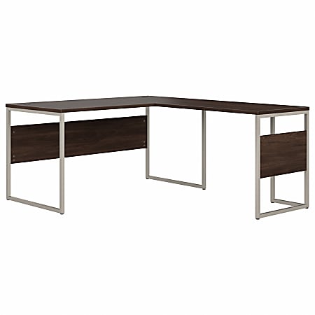 Bush Business Furniture Hybrid 60"W L-Shaped Corner Desk Table With Metal Legs, Black Walnut, Standard Delivery