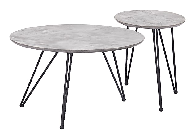 Zuo Modern Kerris Steel Round Coffee Table, 16-15/16”H