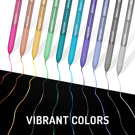 Paper Mate InkJoy Gel Pens, Metallic Pens, Retractable, Medium Point (0.8mm) Assorted Colors, 3 Count