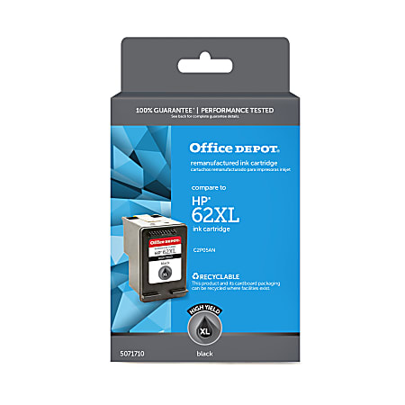 Office Depot® Remanufactured Black High-Yield Ink Cartridge Replacement For HP 62XL