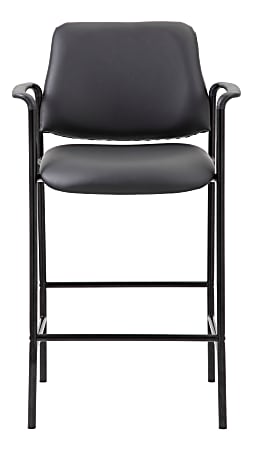 Boss Office Products Square Back Stool with Antimicrobial Vinyl Black ...