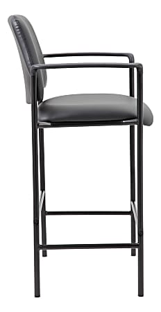Boss Office Products Square Back Stool with Antimicrobial Vinyl Black ...