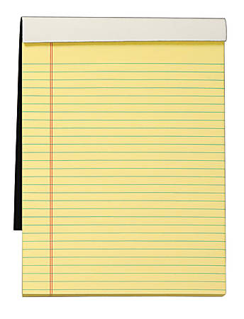 TOPS Docket Writing Pad, 8-1/2 x 11-3/4, College Rule, Canary
