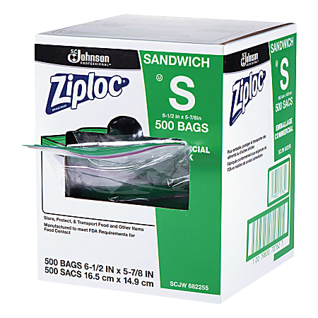 Clear Zipper Sandwich Bags 6.5 x 5.87 /w Write-On Block