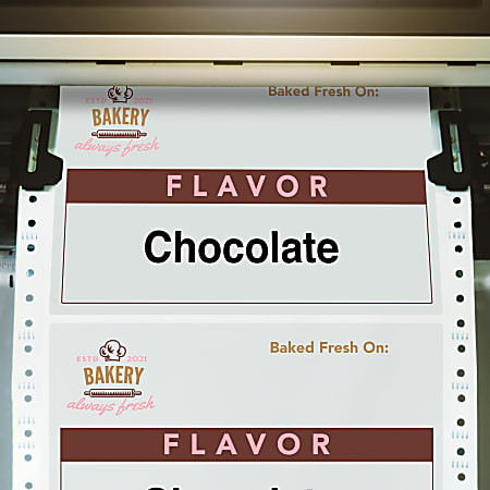 Custom Printed Pinfed Continuous Feed Dot Matrix Color Labels ...