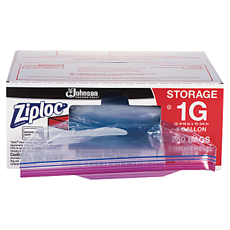 Ziploc® Storage Bags, 1 Gallon, Box Of 250 Bags
