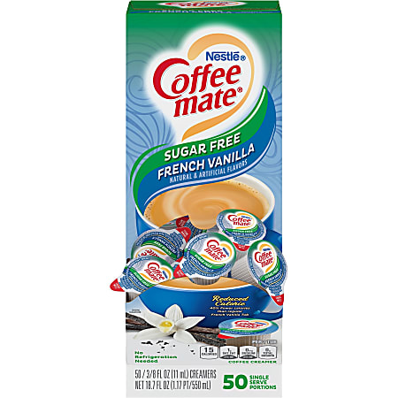 Nestlé® Coffee-mate® Liquid Creamer, Sugar-Free French Vanilla Flavor, 0.38 Oz Single Serve x 50