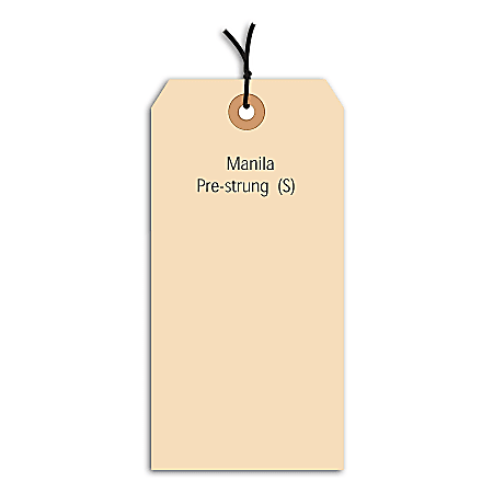 Office Depot® Brand Prestrung Manila Shipping Tags, 13 Point, #4, 4 1/4" x 2 1/8", Box Of 1,000