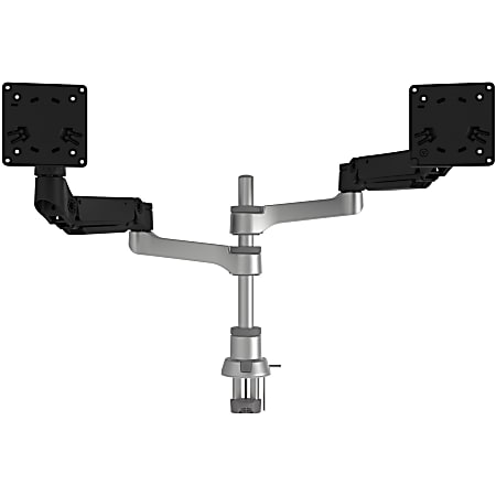 R-Go Caparo 4 Desk Mount for Monitor - Matte Silver, Black - Yes - 2 Display(s) Supported - 26" Screen Support - 39.68 lb Load Capacity - 75 x 75, 100 x 100 VESA Standard