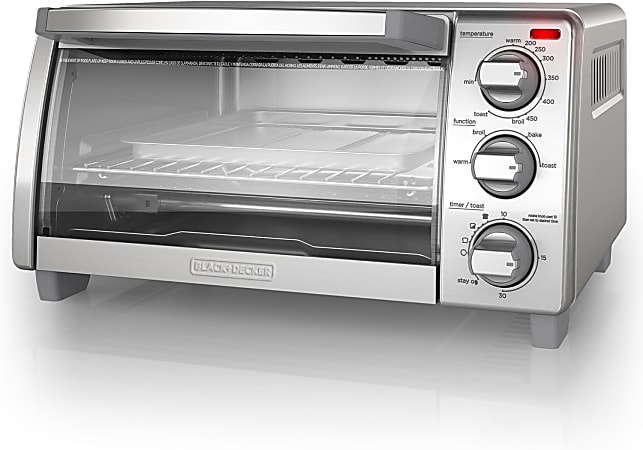 Black+Decker 4-Slice Toaster Oven, Silver, Total Qty 1