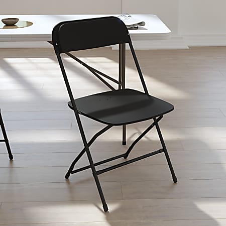 Flash Furniture Hercules Big And Tall Commercial Folding Chairs, Black, Set Of 4 Chairs